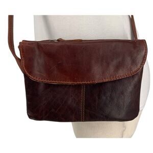 Sopresa! Leather Crossbody Bag Brown Leather Bohemian Rustic Southwestern